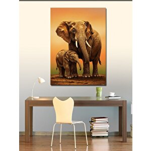 Kanvas Tablo Fil Ve Yavru Fil 50x70 cm