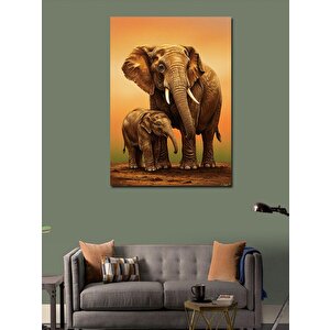 Kanvas Tablo Fil Ve Yavru Fil 50x70 cm