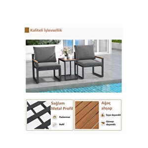 5 Parça Metal Çerçeve Outdoor Multilounge Bahçe Balkon Mobilya,uzanma