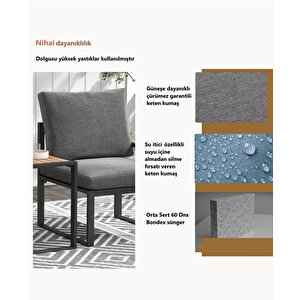 5 Parça Metal Çerçeve Outdoor Multilounge Bahçe Balkon Mobilya,uzanma