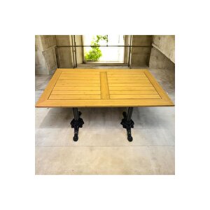 Cafe Masa Bambu  Ahşap Yemek Masası 120 X 70