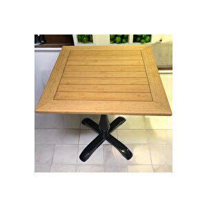 Cafe Masa Bambu  Ahşap Yemek Masası 70 X 70