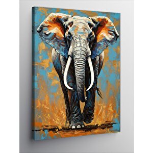 Kanvas Tablo Gerçekçi Fil Portresi 100x140 cm