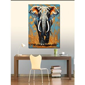 Kanvas Tablo Gerçekçi Fil Portresi 100x140 cm