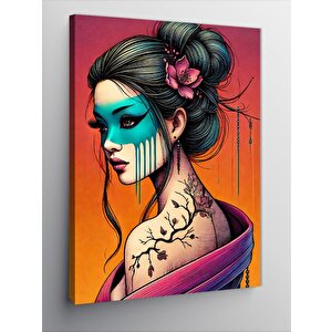 Kanvas Tablo Dövmeli Kadın Portresi 70x100 cm