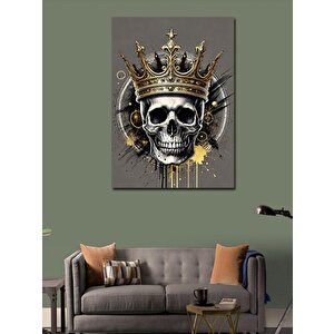 Kanvas Tablo Taçlı Kafatası 50x70 cm