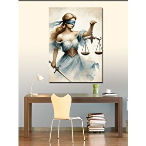 Kanvas Tablo Adalet Kadını Ve Terazi 70x100 cm