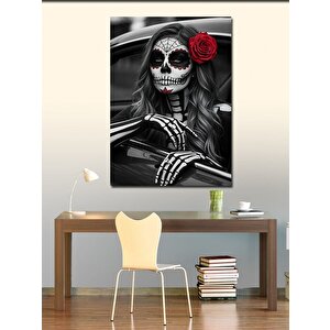 Kanvas Tablo Şeker Kafatası Kadın Portresi 50x70 cm