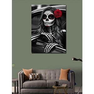 Kanvas Tablo Şeker Kafatası Kadın Portresi 50x70 cm