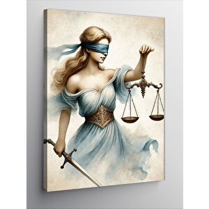 Kanvas Tablo Adalet Kadını Ve Terazi 50x70 cm