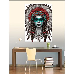 Kanvas Tablo Kızılderili Kadın Portresi 70x100 cm