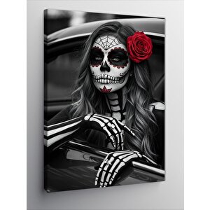 Kanvas Tablo Şeker Kafatası Kadın Portresi 70x100 cm