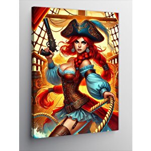 Kanvas Tablo Korsan Kadın Ve Denizci Ruhu 70x100 cm