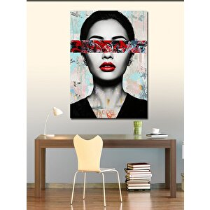 Kanvas Tablo Kırmızı Bantlı Kadın Portresi 50x70 cm