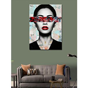 Kanvas Tablo Kırmızı Bantlı Kadın Portresi 50x70 cm