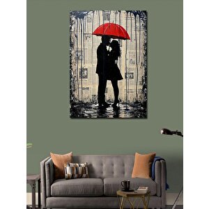 Kanvas Tablo Romantik Şemsiye Altı 70x100 cm