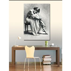 Kanvas Tablo Düşünen Kadın Ve Melankoli 70x100 cm