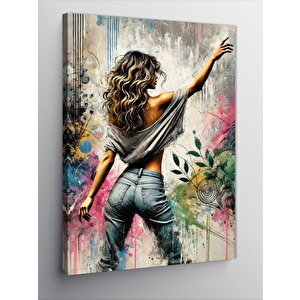 Kanvas Tablo Duvarda Sanatçı Kadın 50x70 cm