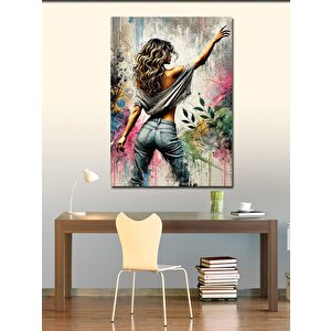 Kanvas Tablo Duvarda Sanatçı Kadın 50x70 cm