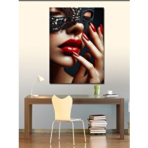 Kanvas Tablo Maskeli Kadın Portresi 100x140 cm