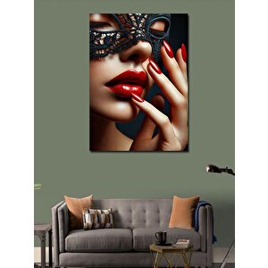 Kanvas Tablo Maskeli Kadın Portresi 100x140 cm