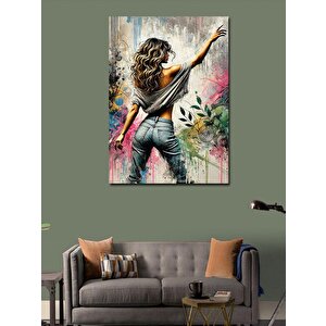 Kanvas Tablo Duvarda Sanatçı Kadın 70x100 cm