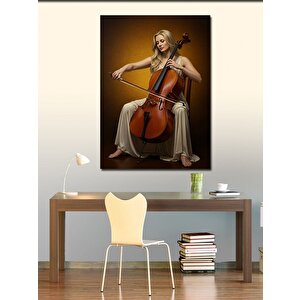 Kanvas Tablo Çello Çalan Kadın 100x140 cm