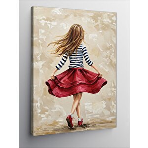 Kanvas Tablo Rüzgarda Dans Eden Kız 100x140 cm