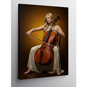 Kanvas Tablo Çello Çalan Kadın 70x100 cm