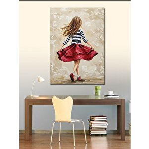 Kanvas Tablo Rüzgarda Dans Eden Kız 50x70 cm