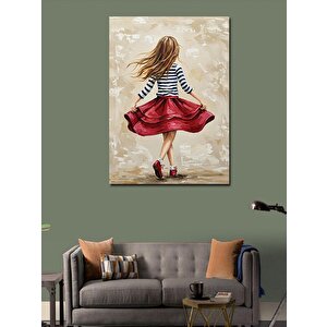 Kanvas Tablo Rüzgarda Dans Eden Kız 50x70 cm