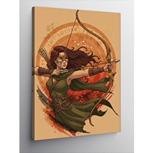 Kanvas Tablo Okçu Kadın İllüstrasyonu 50x70 cm