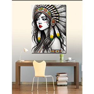 Kanvas Tablo Kızılderili Kadın Portresi 70x100 cm
