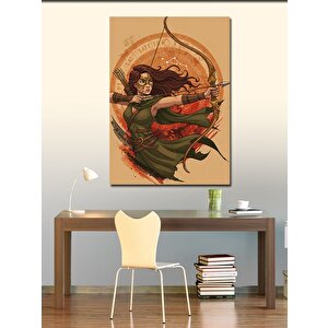 Kanvas Tablo Okçu Kadın İllüstrasyonu 100x140 cm
