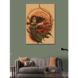 Kanvas Tablo Okçu Kadın İllüstrasyonu 100x140 cm