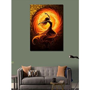Kanvas Tablo Alev Halkasında Dans Eden Kadın 100x140 cm