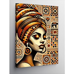 Kanvas Tablo Afrika Tarzı Kadın Portresi 70x100 cm