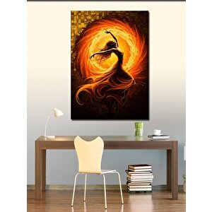 Kanvas Tablo Alev Halkasında Dans Eden Kadın 70x100 cm