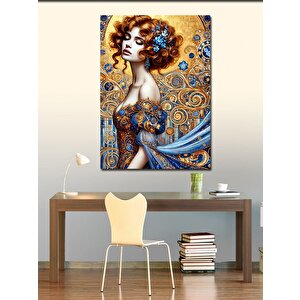 Kanvas Tablo Altın Spiral Kadın 50x70 cm
