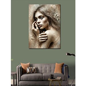 Kanvas Tablo Kadın Portresi Ve Doğallık 50x70 cm