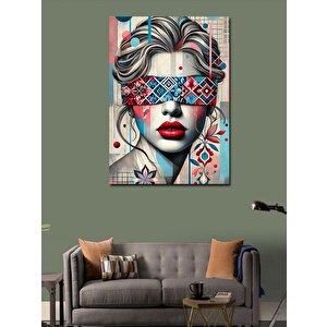 Kanvas Tablo Maskeli Kadın Portresi 50x70 cm