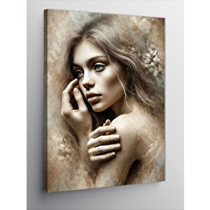 Kanvas Tablo Kadın Portresi Ve Doğallık 100x140 cm
