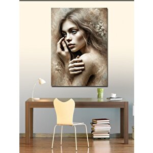 Kanvas Tablo Kadın Portresi Ve Doğallık 100x140 cm