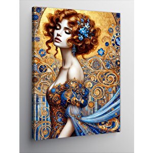 Kanvas Tablo Altın Spiral Kadın 100x140 cm