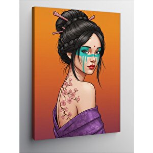 Kanvas Tablo Geleneksel Japon Kadını 50x70 cm