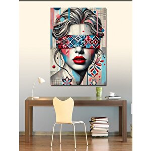 Kanvas Tablo Maskeli Kadın Portresi 70x100 cm