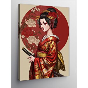 Kanvas Tablo Geleneksel Japon Kadın 100x140 cm