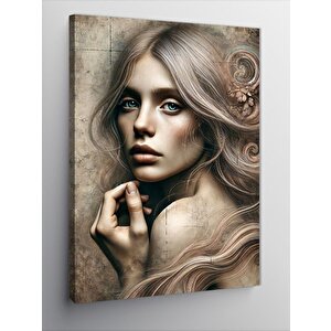 Kanvas Tablo Kadın Portresi 100x140 cm