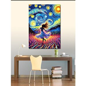 Kanvas Tablo Van Gogh Stili Dans Eden Kadın 70x100 cm