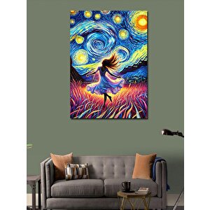 Kanvas Tablo Van Gogh Stili Dans Eden Kadın 70x100 cm